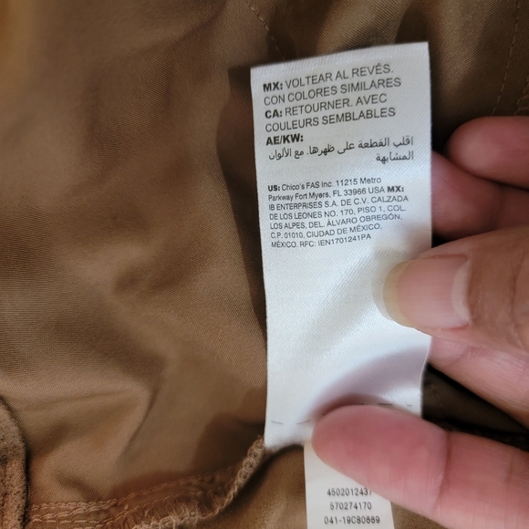 CHICO'S Women Brown Faux Leather High Rise Skinny Pants Sz 1.5/6 Fall Minimalist - Picture 9 of 11